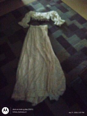 Ivory Lace Two-Piece Maxi Skirt Set